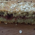 Covered with an oatmeal cream and baked - voila, local Bostock